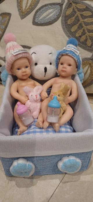 Set de 2 Muñecos Bebé de Silicona