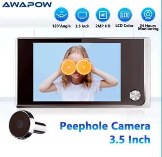 Awapow Cámara de puerta digital con visor mirilla