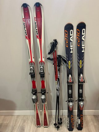 Esquís Rossignol 170cm y Head 149cm con Bastones