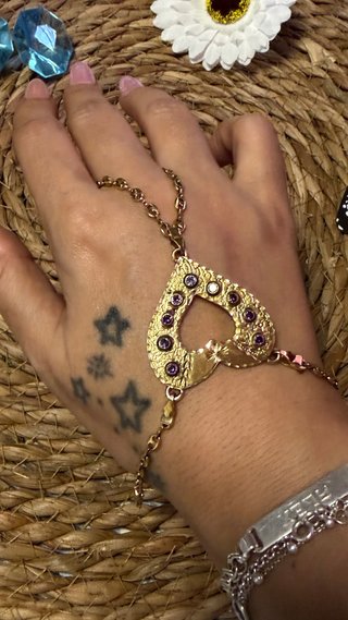 Pulsera dedo Corazón chapado oro