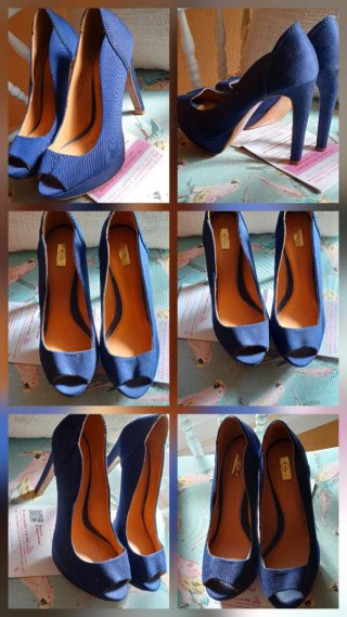 Zapatos de Tacón Azul Talla 39
