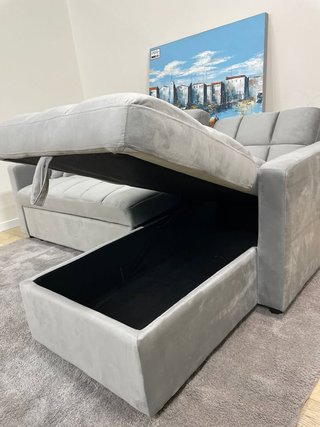 Sofá Cama Chaise Longue Gris 210cm