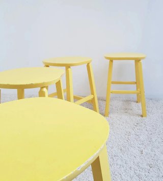 4 taburetes bajos | Vintage 70s