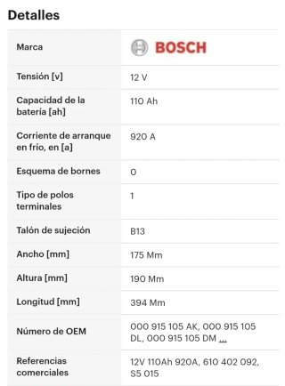 Batería Coche Bosch S5 015 110Ah