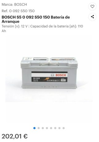 Batería Coche Bosch S5 015 110Ah