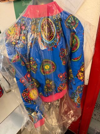 Giacca Versace fantasia blu e rosa