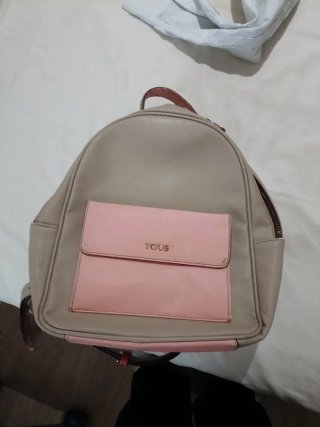 Mochila Tous Beige y Rosa,marrón,negro y de paja