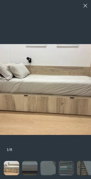 Cama Canapé con Colchón y Mesita
