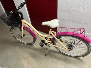 Bicicleta niña 24 color rosa y crema