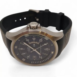 RELOJ AUTOMATICO HAMILTON  KAHKI NAVY GMT H776551 + CORREA ACERO + PAEPLES + CAJA