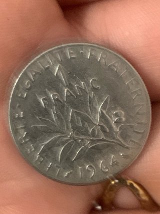 Moneda 1 Franco Francés 1964