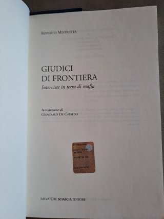 Libro "Giudici di frontiera"