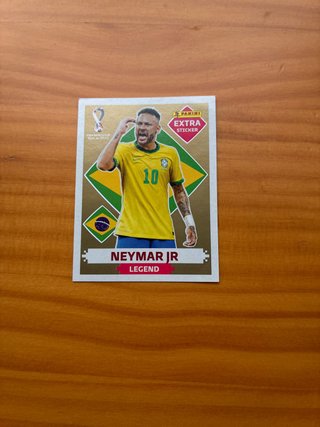 Cromo Extra Sticker Neymar Jr. Mundial 2022 Oro.