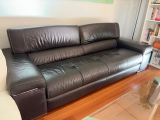 NATUZZI ITALIA "AVAN" CONTEMPORARY LEATHER SOFA