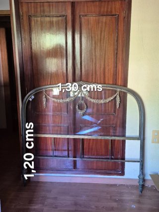 Cabecero Bronce y Cristal Tallado 1.35