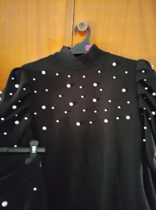 Conjunto Zara Negro con Perlas