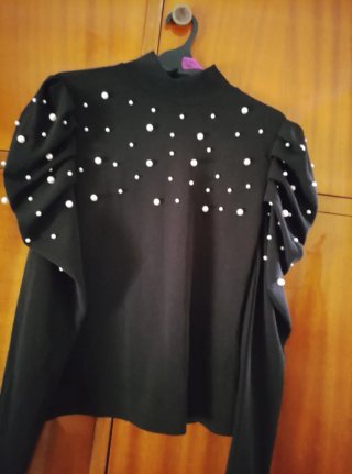 Conjunto Zara Negro con Perlas