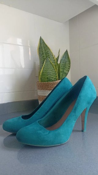 Zapatos de Tacón Turquesa Talla 40
