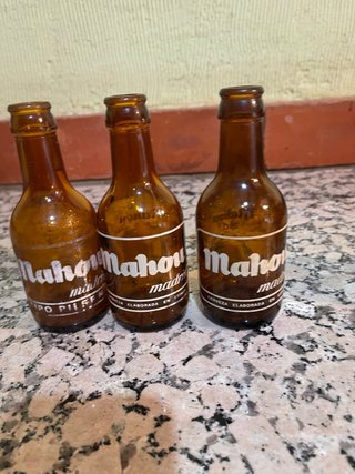 Lotto di 5 Vecchie Bottiglie di Birra