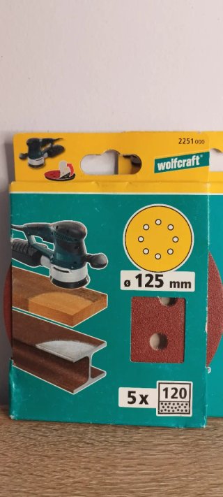 Lote 3 discos lija 125mm velcro 8 agujeros