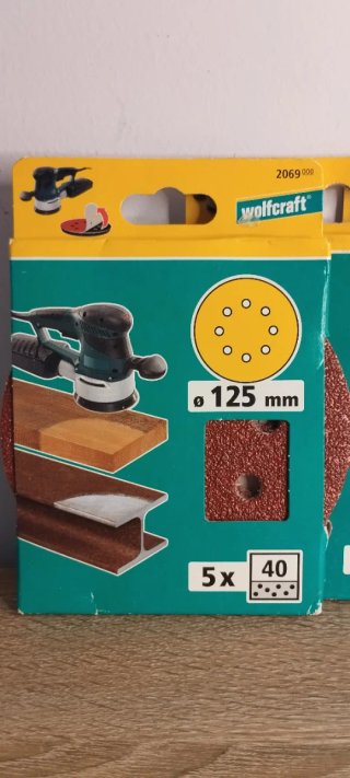 Lote 3 discos lija 125mm velcro 8 agujeros