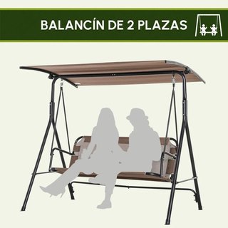 Columpio Jardín 2 Plazas con Techo Ajustable Tara