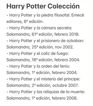 Coleccion libros Harry Potter