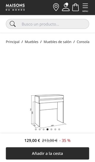 Mueble recibidor efecto madera roble 70x35x75cm