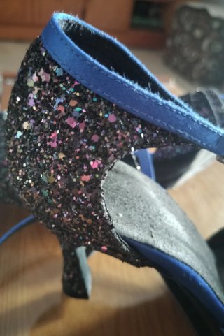 Zapatos de baile latino negros y azules