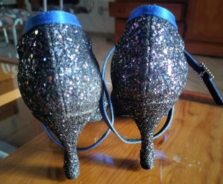 Zapatos de baile latino negros y azules