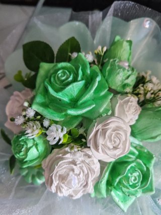 Bouquet Fiori Gesso Fatto a Mano