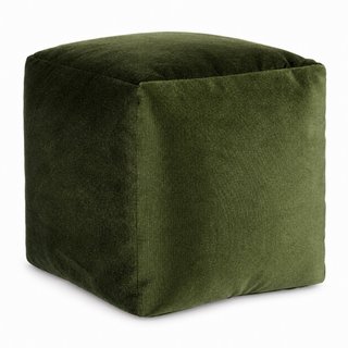 Pouf quadrato in velluto verde