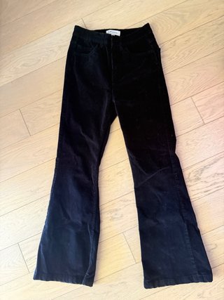 Pantaloni a zampa in velluto neri
