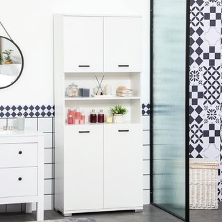 Mueble de baño blanco de aglomerado con 2 armarios
