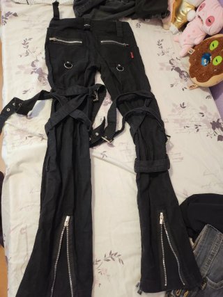 Pantalón campana gótico emo negro