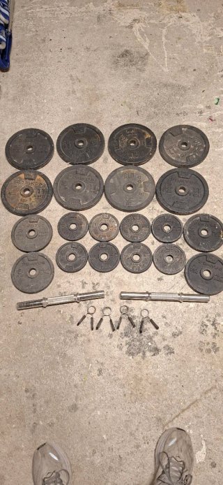 Mancuernas con discos de peso