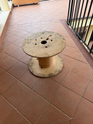 Bobina de cable en madera para mesa centro