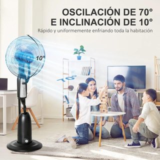 Ventilador Nebulizador Silencioso 90W 2,8L Negro