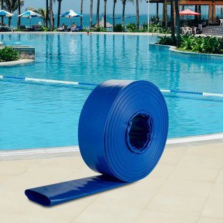 Tubo di Scarico Piatto in PVC 76 mm X 32 m Blu