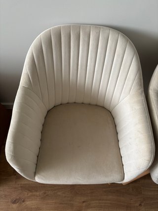Conjunto de 2 cadeiras de jantar, branco creme
