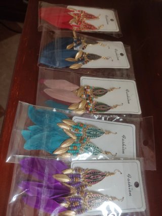 Pendientes de Plumas Estilo Étnico