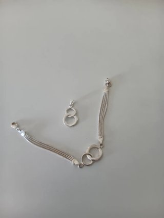 Conjunto Pulsera y Colgante Plata