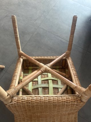 Sillas de Rattan Beige y Marrón