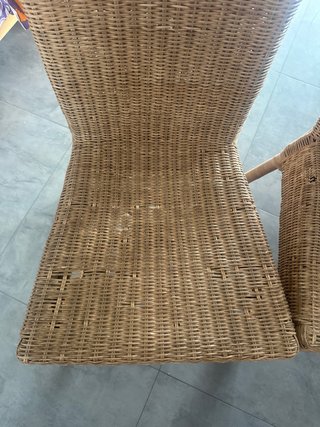 Sillas de Rattan Beige y Marrón