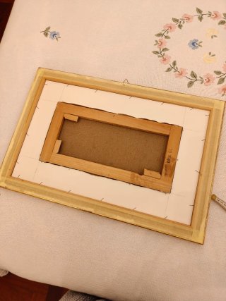 Dipinto olio marina con barche e cornice d'epoca