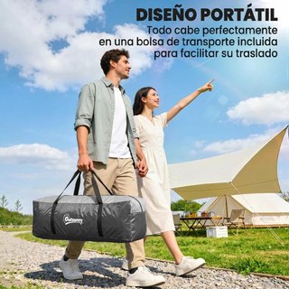 Tienda Campaña 5 Personas Impermeable 3000mm Gris