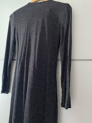 Vestido brillante manga larga