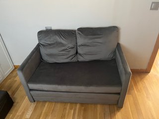 Sillón Cama de Terciopelo Gris urgente
