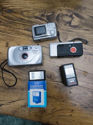 Lote Cámaras Agfa, Charman, Soltron y 2 Flash