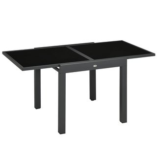 Mesa Jardín Extensible Aluminio Vidrio 80-160cm